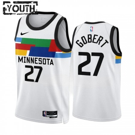 Maillot Enfant Minnesota Timberwolves Rudy Gobert 27 2022-23 Nike City Edition Blanc Swingman